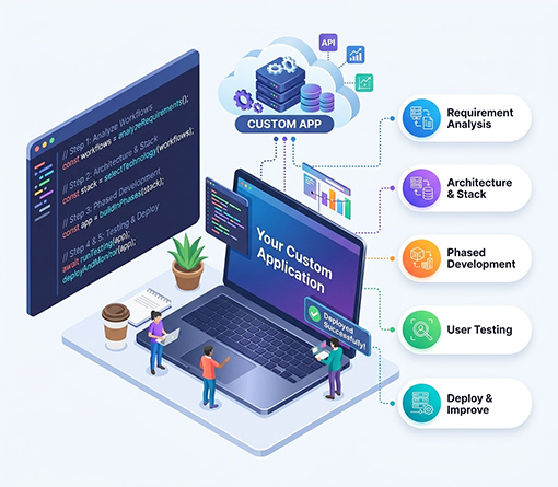 Custom Application Development Process From Planning to Deployment